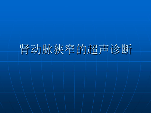 肾血管的超声检查