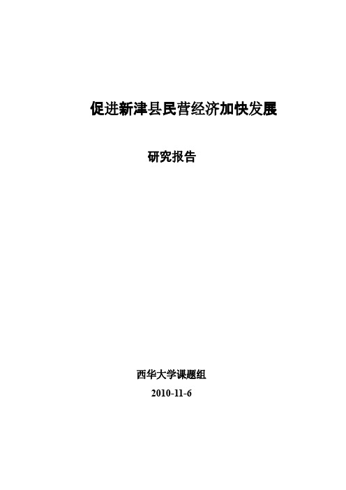 新津民营经济课题