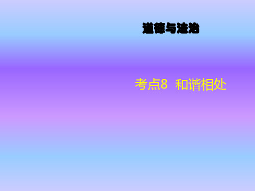 中考道德与法治考点知识点课件(江西专用)考点8  和谐相处