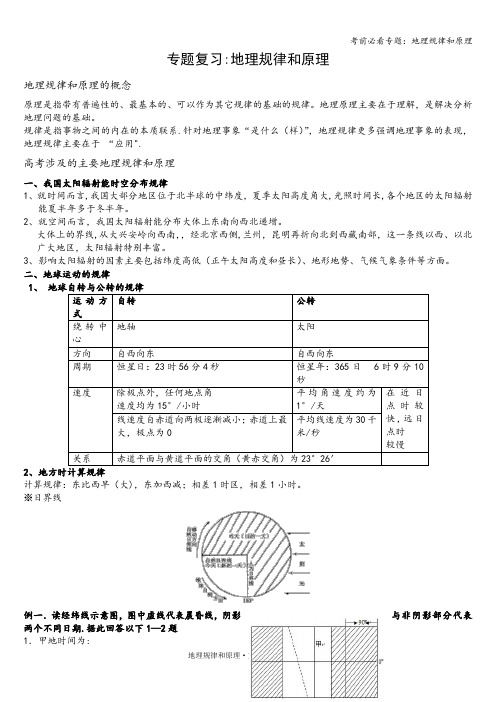 考前必看专题：地理规律和原理