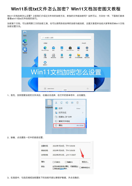 Win11系统txt文件怎么加密？Win11文档加密图文教程