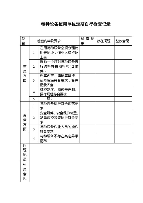 特种设备定期检查记录表