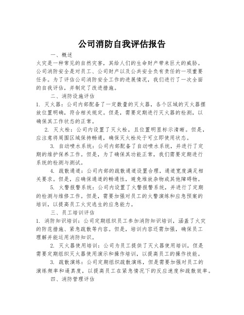 公司消防自我评估报告