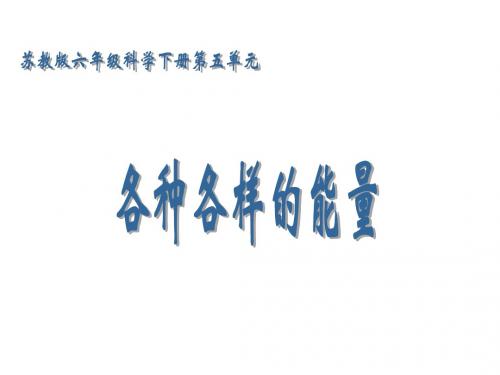 苏教版六年级下册科学课件:5.1各种各样的能量