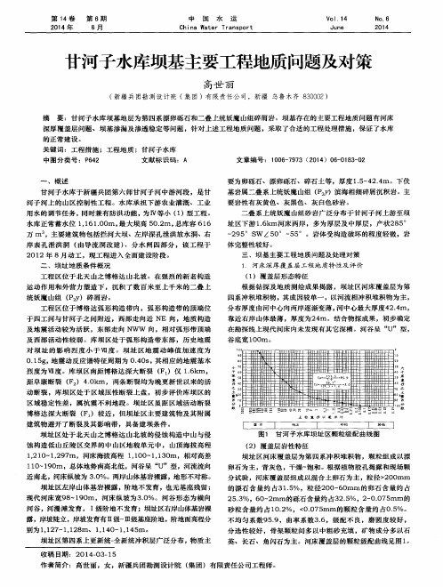 甘河子水库坝基主要工程地质问题及对策