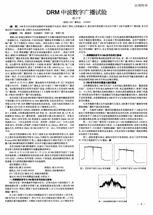 DRM中波数字广播试验