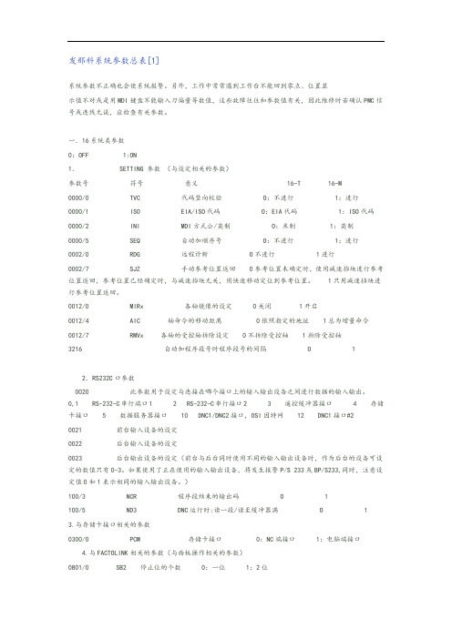 发那科全参数大全