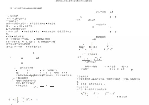 北师大版八年级上册第二章实数知识点及题型总结