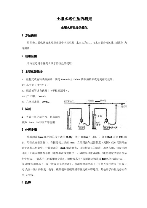 土壤水溶性盐的测定