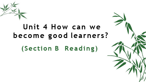 初中英语《Unit4 How can we become good learners Section B》教学课件设计