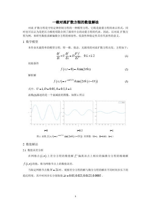 (参考资料)一维对流扩散方程的数值解法