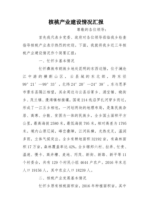 核桃产业建设情况汇报