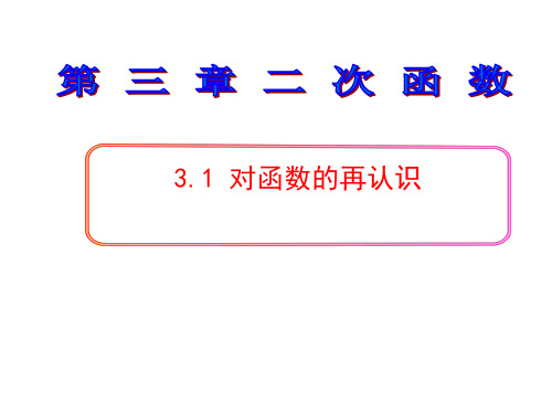 鲁教版(五四学制)九年级上册第三章二次函数函数的再认识课件