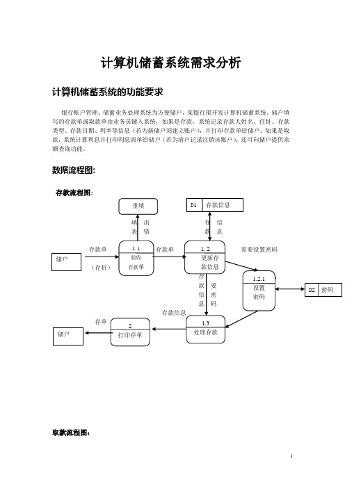 邮政银行储蓄管理系统-需求分析X