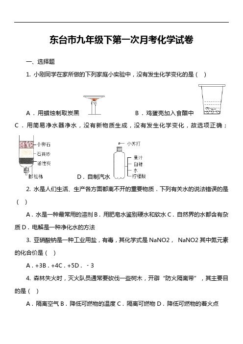 东台市九年级下第一次月考化学试卷