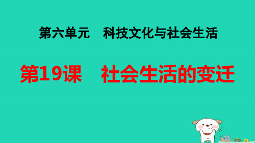 海南省八年级历史下册第6单元第19课社会生活的变迁pptx课件人教部编版