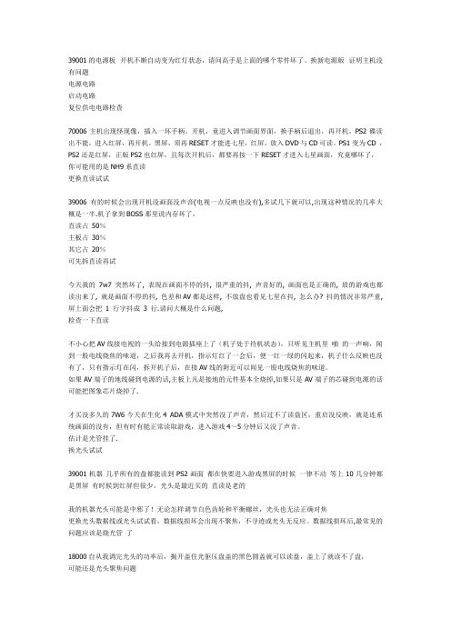 ps2故障及维修方法详例