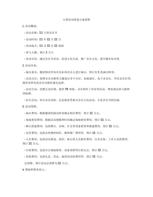 大型活动策划方案预算