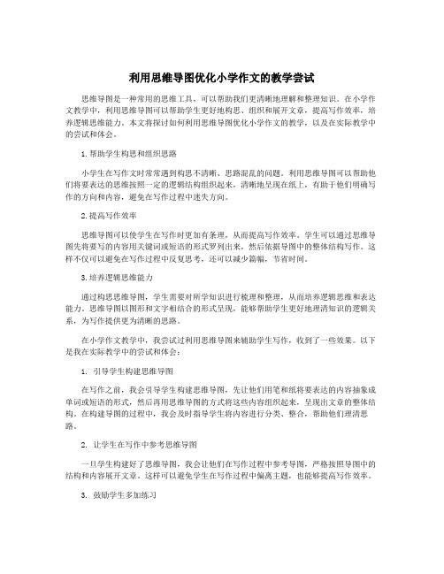 利用思维导图优化小学作文的教学尝试