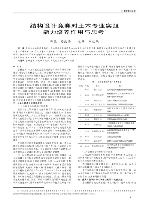 结构设计竞赛对土木专业实践能力培养作用与思考