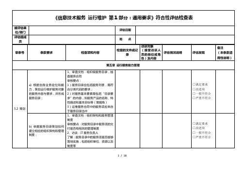 PG06符合性评估检查表含检查项