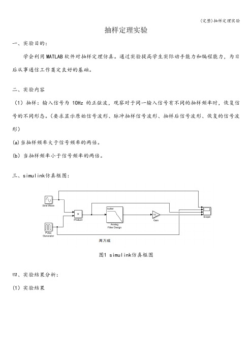 (完整)抽样定理实验