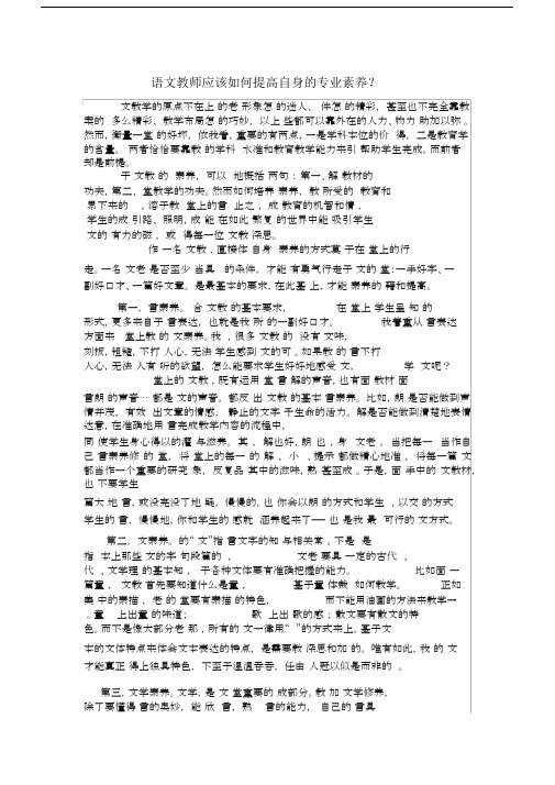 (完整)语文教师应该如何提高自身的专业素养.docx