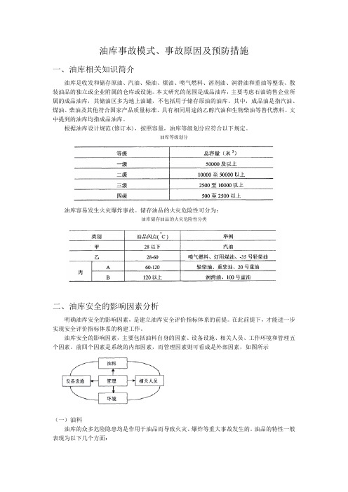 油库事故模式、事故原因与预防措施