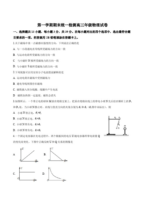 朝阳区2019届高三上学期期末考试物理试题(解析版)