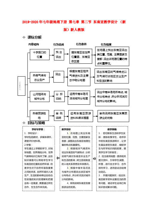 2019-2020年七年级地理下册 第七章 第二节 东南亚教学设计 (新版)新人教版