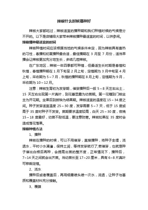 辣椒什么时候播种好