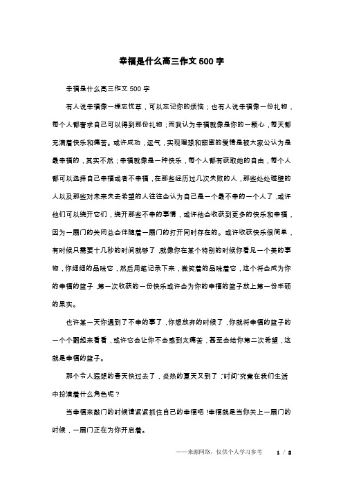 幸福是什么高三作文500字