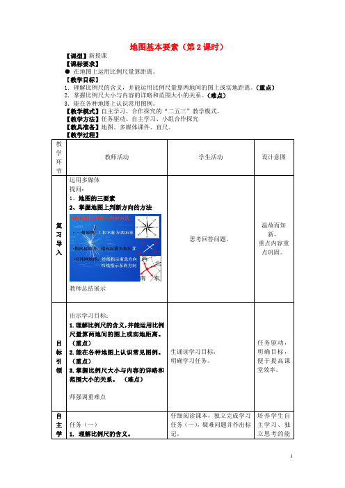 七年级地理上册 2.1 地图基本要素(第2课时)教案 (新版