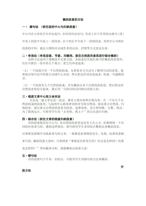 概括段意的方法