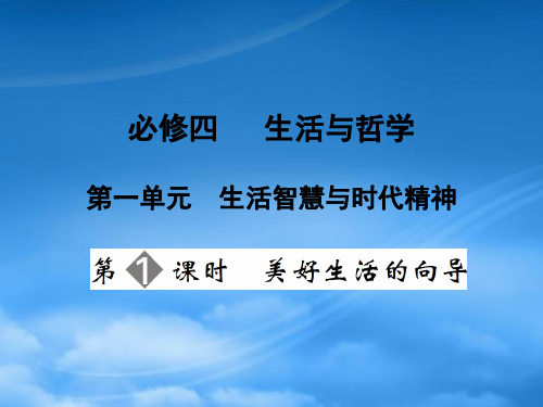 高考政治第一轮复习 生活与哲学 第一单元 生活智慧与时代精神 第1课时美好生活的向导课件 新人教必修