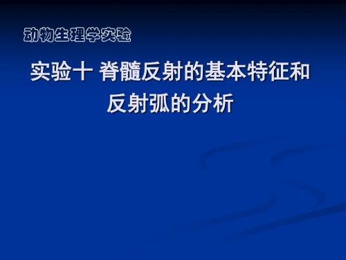 实验十脊髓反射的基本特征和反射弧的分析-PPT精品文档