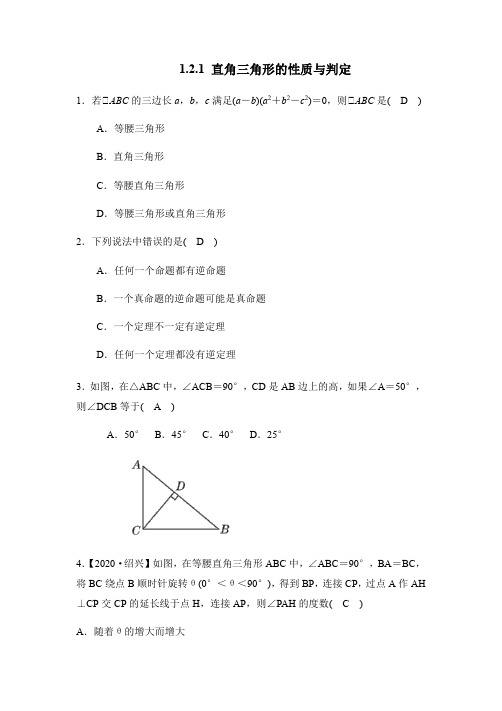 1.2.1 直角三角形的性质与判定同步练习(答案版)