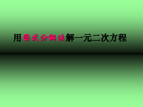 《因式分解》ppt课件人教版初中数学2