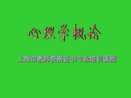 心理学概论 讲义 PPT