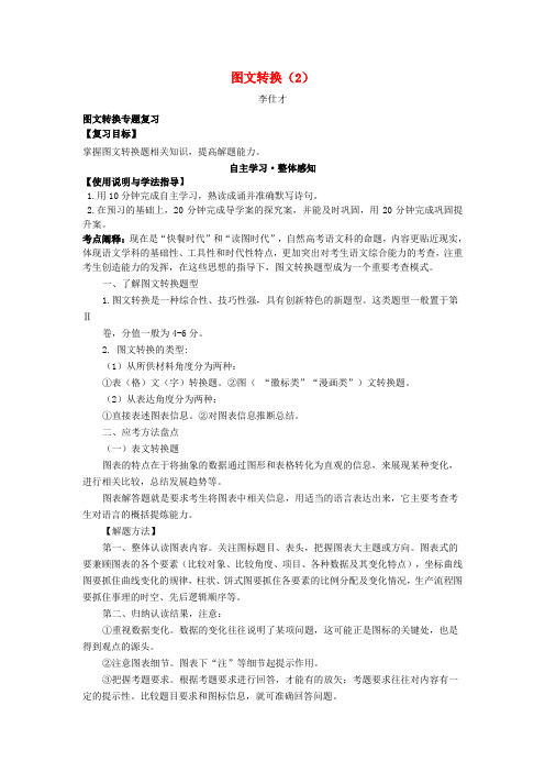 2019高考语文二轮复习 图文转换(2)导学案(无答案)