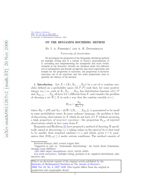 On the Benjamini--Hochberg method