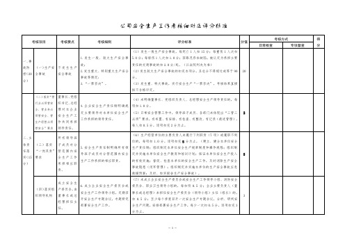 公司安全生产工作考核细则及评分标准