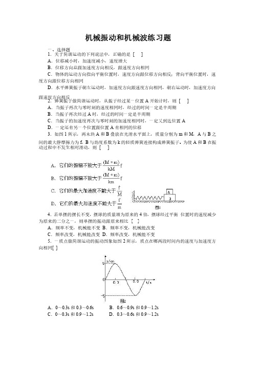 机械振动和机械波练习题【含答案】