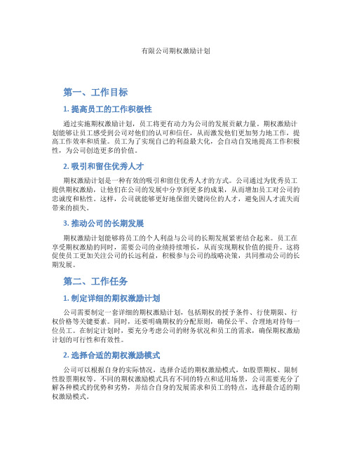 有限公司期权激励计划