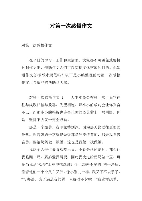 对第一次感悟作文