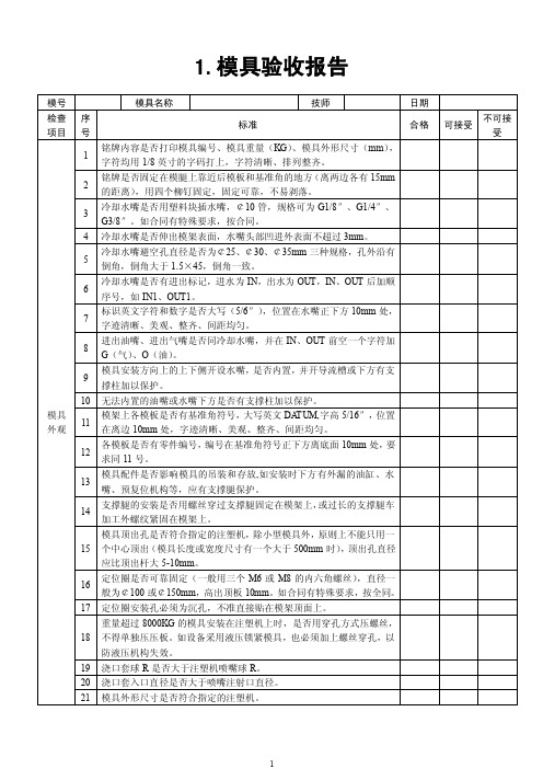 模具验收单范文