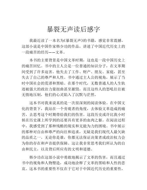 暴裂无声读后感字