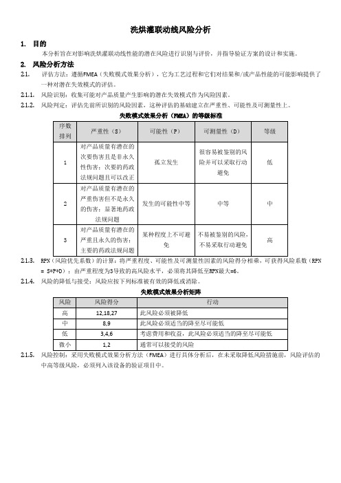 洗烘灌联动线风险分析1