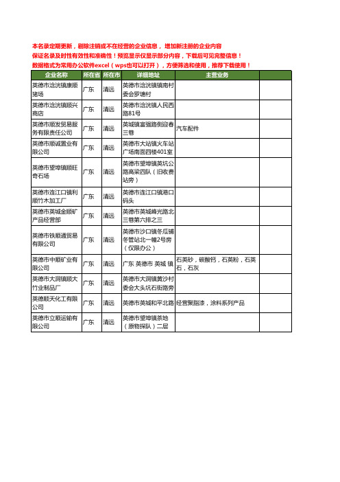 新版广东省清远德顺工商企业公司商家名录名单联系方式大全12家