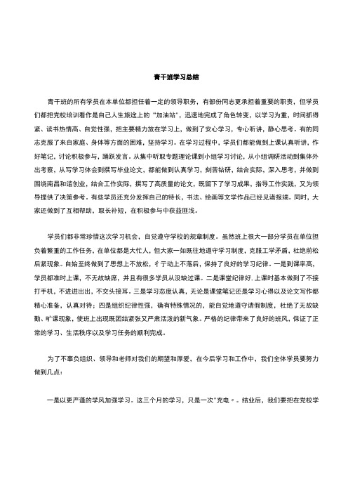 青干班学习心得